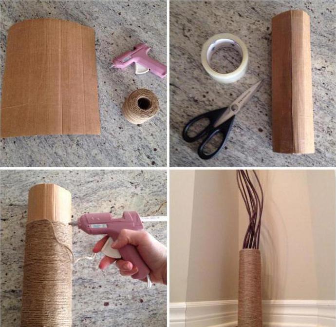 Eine Vase aus Pappe (eigene Hände). Herstellungsprozess
