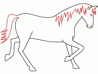 Wie man ein Pferd in Etappen zeichnet: ein einfaches Schema